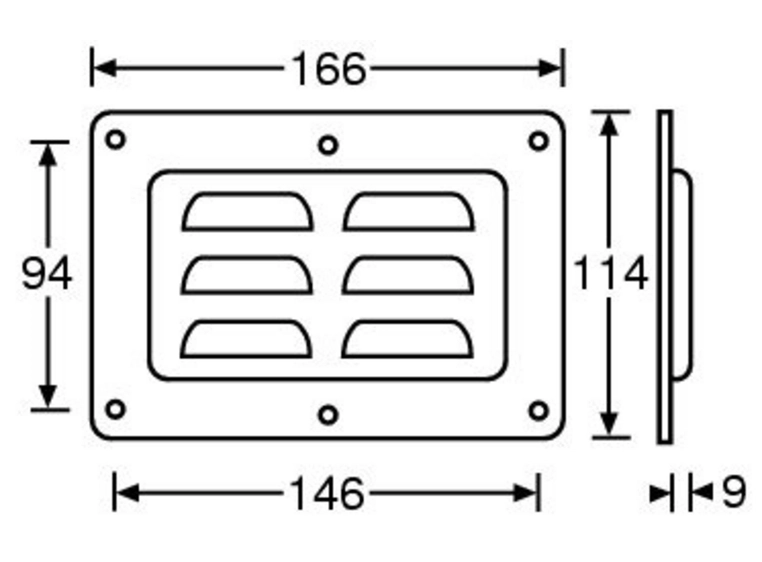 Adam Hall Hardware 8791 - Ventilation Dish horizontal 